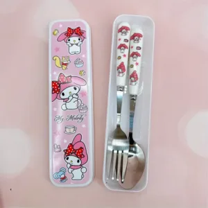 Set de couverts enfant en inox My Melody avec boîte de rangement