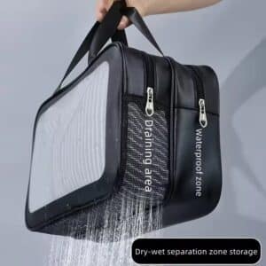 Trousse de toilette étanche avec double compartiment et séparation humide sèche pour voyage