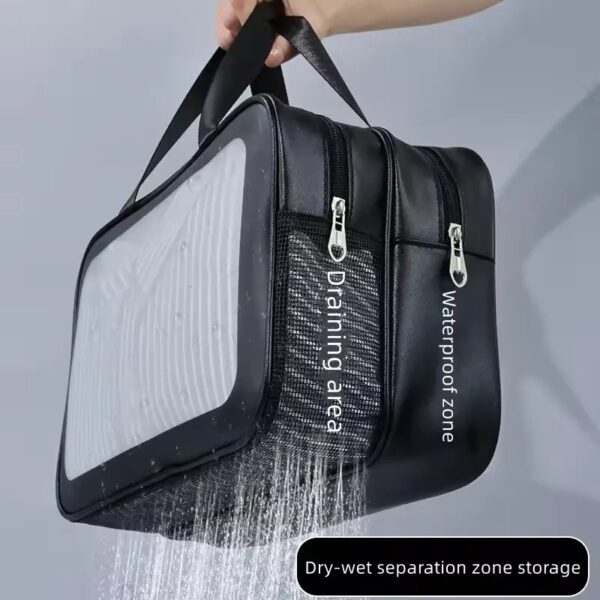 Trousse de toilette étanche avec double compartiment et séparation humide sèche pour voyage