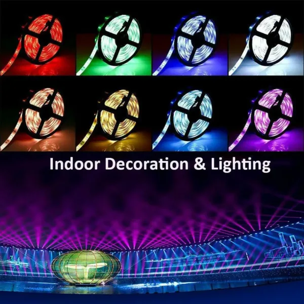 Bande LED RGB 10M multicolore avec télécommande et adaptateur – Casablanca Maroc