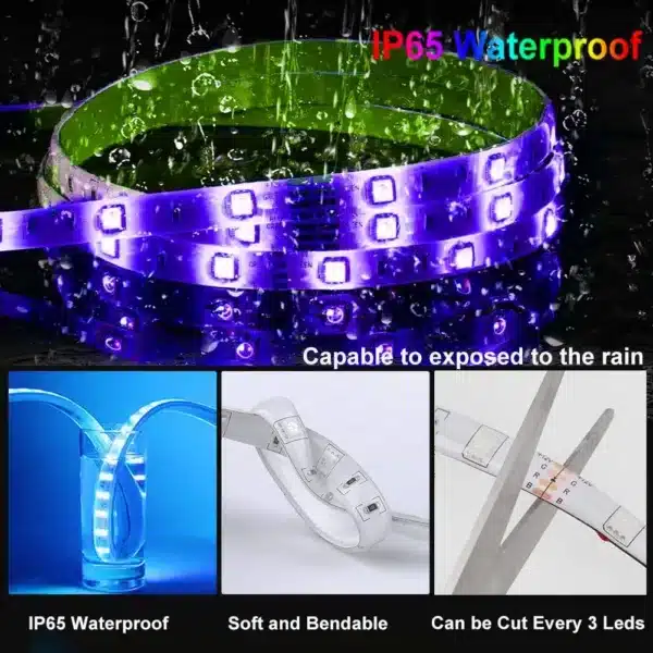 Bande LED RGB 10M multicolore avec télécommande et adaptateur – Casablanca Maroc