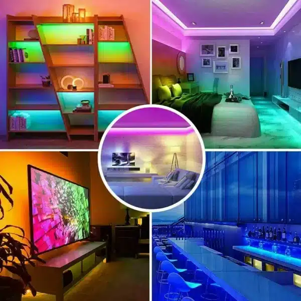 Bande LED RGB 10M multicolore avec télécommande et adaptateur – Casablanca Maroc