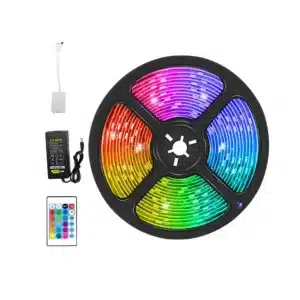 Bande LED RGB 10M multicolore avec télécommande et adaptateur – Casablanca Maroc