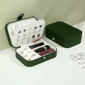Boîte à bijoux de voyage en cuir