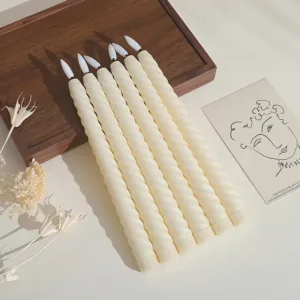 bougies LED torsadées décoratives sans flamme pour ambiance romantique à Casablanca