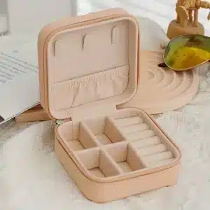 Élégante boîte à bijoux de voyage – Saumon