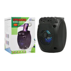 enceinte Bluetooth portable Sing-e ZQS1308 noire avec lumières LED bleues et boîte d’origine