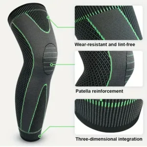 genouillère longue de compression noire avec soutien rotulien pour sport à Casablanca