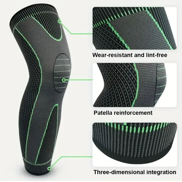 genouillère longue de compression noire avec soutien rotulien pour sport à Casablanca