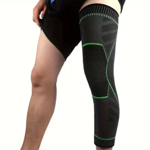 genouillère longue de compression noire avec soutien rotulien pour sport à Casablanca