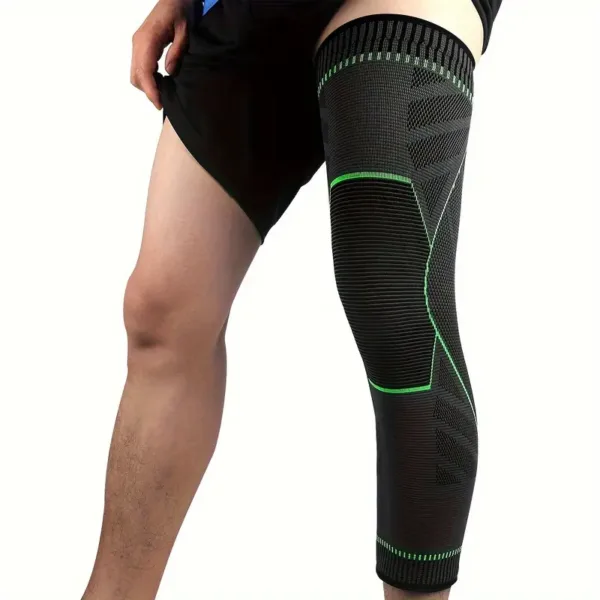 genouillère longue de compression noire avec soutien rotulien pour sport à Casablanca