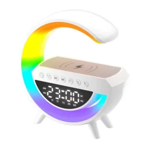 Réveil LED multifonction avec lumière arc-en-ciel, haut-parleur Bluetooth et chargeur sans fil – Maroc