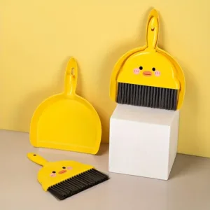 Mini balayette et pelle design canard jaune mignon pour nettoyage – Maroc