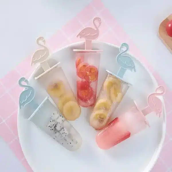 Moule à glace flamingo pastel réutilisable pour enfants
