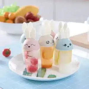 Moules à glace lapin réutilisables en silicone pour enfants