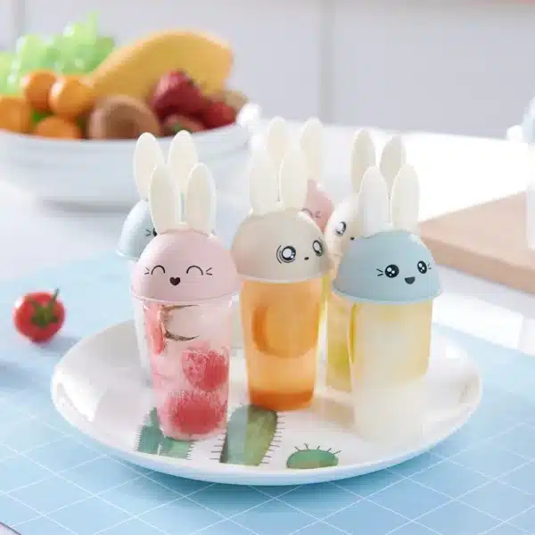 Moules à glace lapin réutilisables en silicone pour enfants