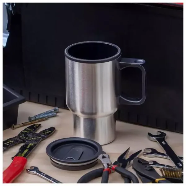 Mug isotherme inox voiture 450ml avec poignée et couvercle noir – Maroc