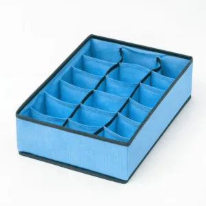 Organisateur de tiroir gris 18 cases, rangement sous-vêtements pliable en tissu