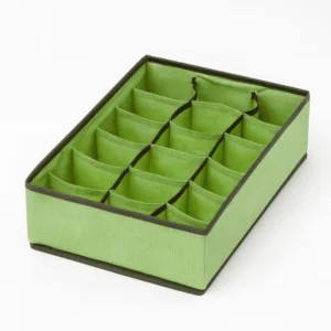 Organisateur de tiroir gris 18 cases, rangement sous-vêtements pliable en tissu
