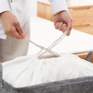 Panier à linge pliable WASHDAY avec cordon de serrage – rangement vêtements sales – tissu Oxford – Casablanca Maroc