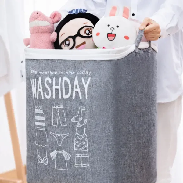 Panier à linge pliable WASHDAY avec cordon de serrage – rangement vêtements sales – tissu Oxford – Casablanca Maroc