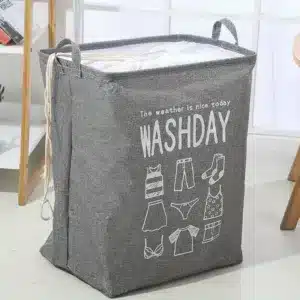 Panier à linge pliable WASHDAY avec cordon de serrage – rangement vêtements sales – tissu Oxford – Casablanca Maroc