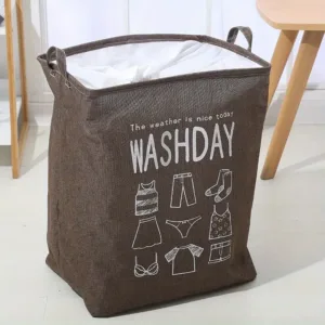 Panier à linge pliable WASHDAY avec cordon de serrage – rangement vêtements sales – tissu Oxford – Casablanca Maroc