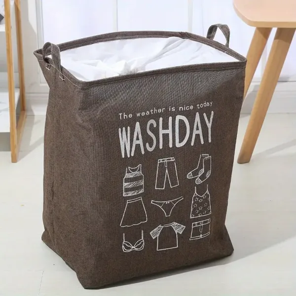 Panier à linge pliable WASHDAY avec cordon de serrage – rangement vêtements sales – tissu Oxford – Casablanca Maroc