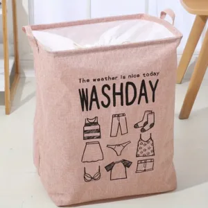 Panier à linge pliable WASHDAY avec cordon de serrage – rangement vêtements sales – tissu Oxford – Casablanca Maroc