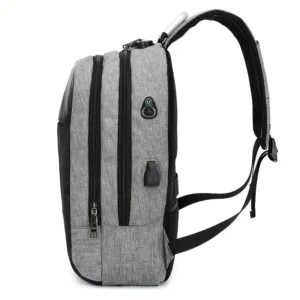 Sac à dos antivol avec port USB et poignée en métal – idéal pour ordinateur portable 15.6 pouces – gris et noir – Casablanca Maroc