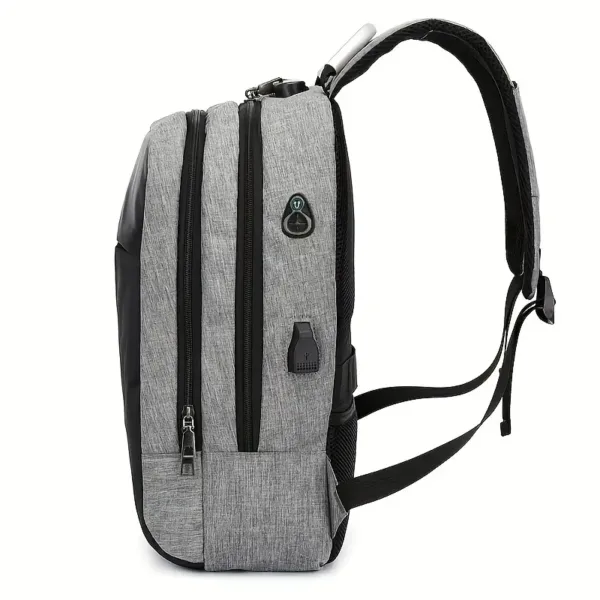 Sac à dos antivol avec port USB et poignée en métal – idéal pour ordinateur portable 15.6 pouces – gris et noir – Casablanca Maroc