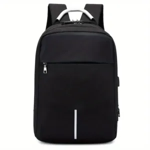 Sac à dos antivol avec port USB et poignée en métal – idéal pour ordinateur portable 15.6 pouces – gris et noir – Casablanca Maroc