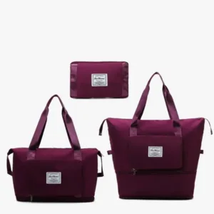 Sac de voyage pliable 3 en 1 femme imperméable couleur rose, bleu, noir, violet, gris – Maroc