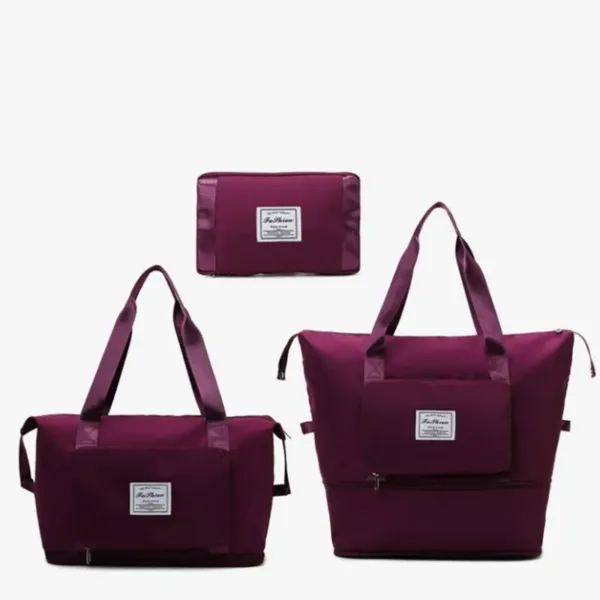 Sac de voyage pliable 3 en 1 femme imperméable couleur rose, bleu, noir, violet, gris – Maroc
