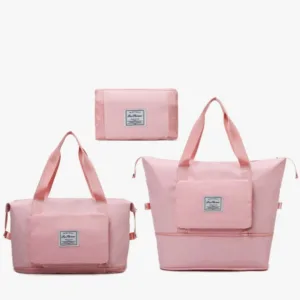 Sac de voyage pliable 3 en 1 femme imperméable couleur rose, bleu, noir, violet, gris – Maroc