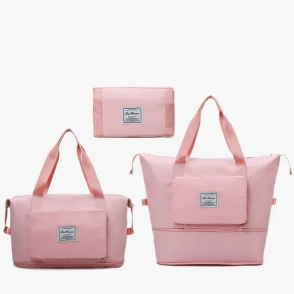 Sac de voyage pliable 3 en 1 femme imperméable couleur rose, bleu, noir, violet, gris – Maroc
