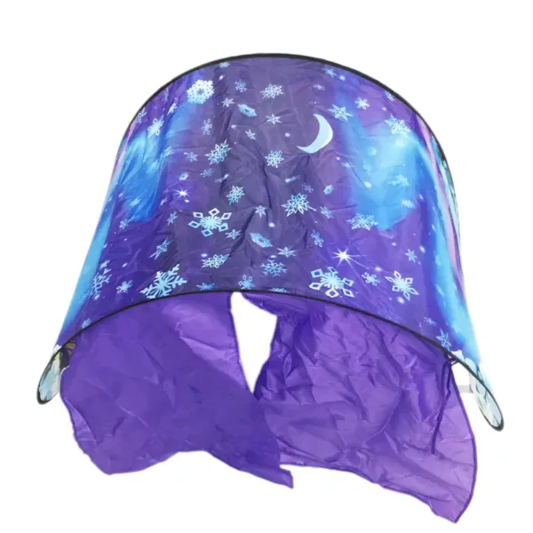 Tente de lit enfant avec ciel étoilé violette installée sur lit une place – Casablanca Maroc