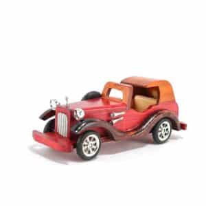 Voiture ancienne en bois artisanale 10 pouces pour décoration ou collection