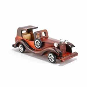 Voiture ancienne en bois artisanale 12 pouces – Modèle vintage rétro fait main pour déco ou collection – Maroc