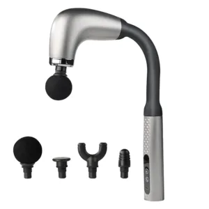 Pistolet de massage électrique avec poignée ergonomique et embouts interchangeables