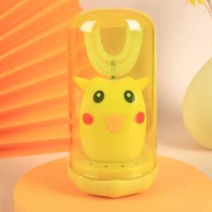 Brosse à dents enfant automatique en silicone avec support UV en forme de personnage rigolo