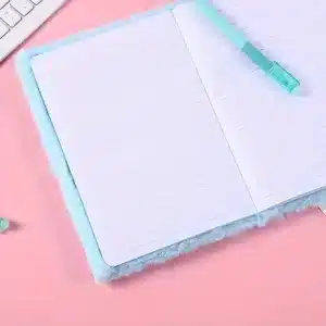 Carnet Stitch en peluche douce bleu et rose
