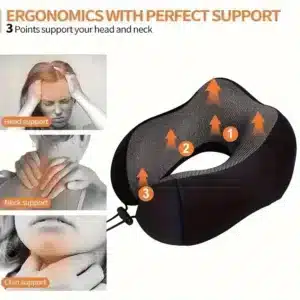 Coussin de voyage ergonomique en mousse à mémoire de forme – confort nuque et tête avion Casablanca
