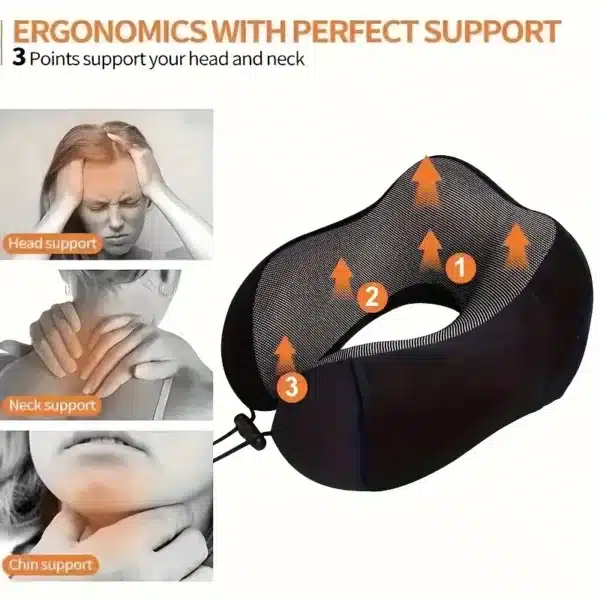 Coussin de voyage ergonomique en mousse à mémoire de forme – confort nuque et tête avion Casablanca