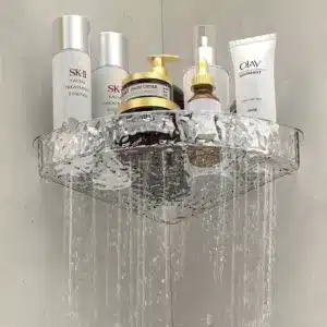 Étagère de coin murale avec ventouses puissantes pour salle de bain et cuisine au Maroc