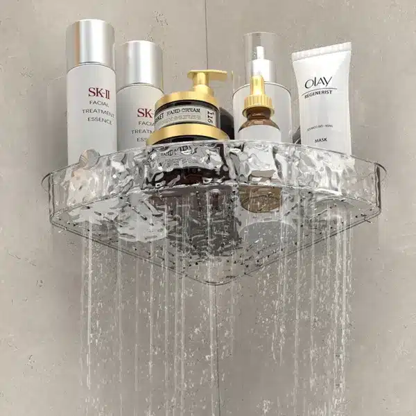 Étagère de coin murale avec ventouses puissantes pour salle de bain et cuisine au Maroc