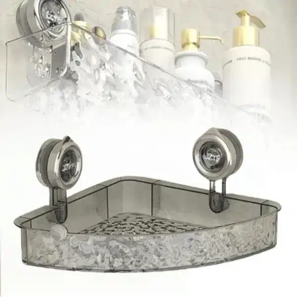 Étagère de coin murale avec ventouses puissantes pour salle de bain et cuisine au Maroc