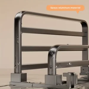 Étagère murale pliable porte-serviettes en aluminium gun ash avec crochets pour salle de bain