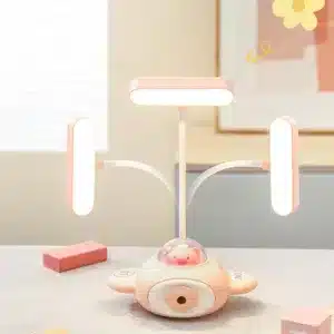 Lampe de bureau avion LED avec personnage lumineux et bras flexible