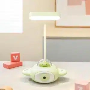 Lampe de bureau avion LED avec personnage lumineux et bras flexible